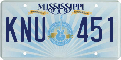 MS license plate KNU451