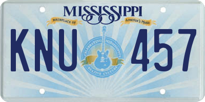 MS license plate KNU457