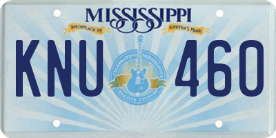 MS license plate KNU460