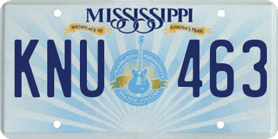 MS license plate KNU463