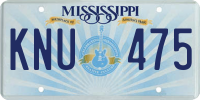 MS license plate KNU475