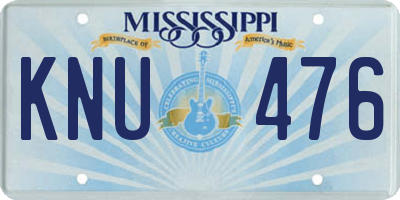 MS license plate KNU476