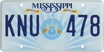 MS license plate KNU478
