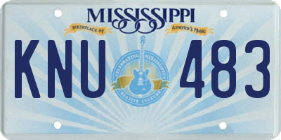 MS license plate KNU483