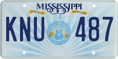 MS license plate KNU487