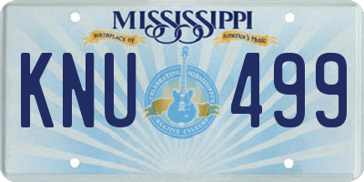 MS license plate KNU499