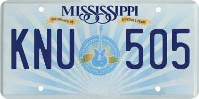 MS license plate KNU505