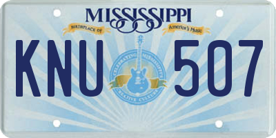MS license plate KNU507