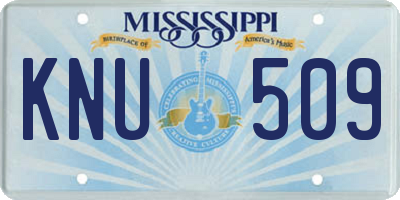 MS license plate KNU509
