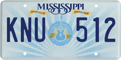 MS license plate KNU512