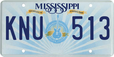 MS license plate KNU513