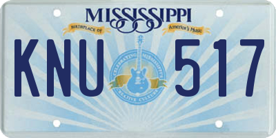 MS license plate KNU517