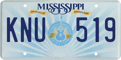 MS license plate KNU519