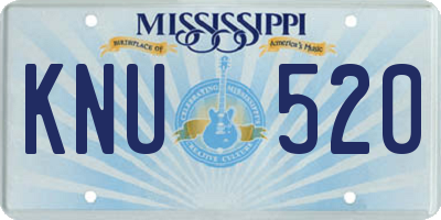 MS license plate KNU520