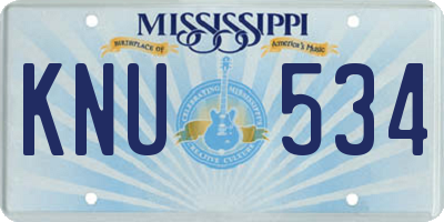 MS license plate KNU534