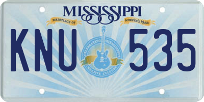 MS license plate KNU535