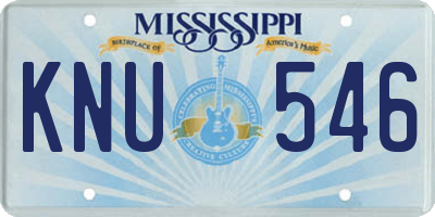 MS license plate KNU546