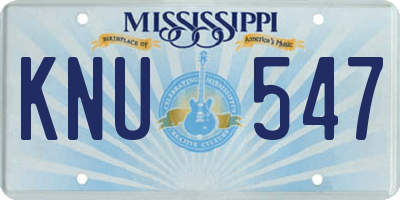 MS license plate KNU547