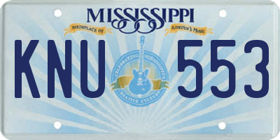 MS license plate KNU553