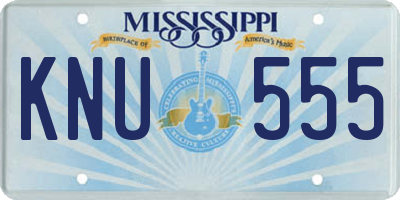 MS license plate KNU555