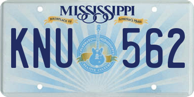 MS license plate KNU562