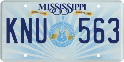 MS license plate KNU563