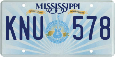 MS license plate KNU578
