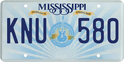 MS license plate KNU580