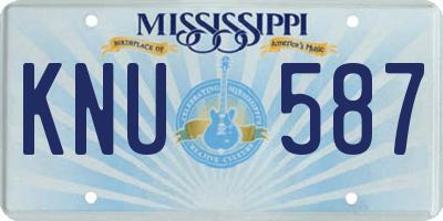 MS license plate KNU587