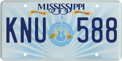 MS license plate KNU588