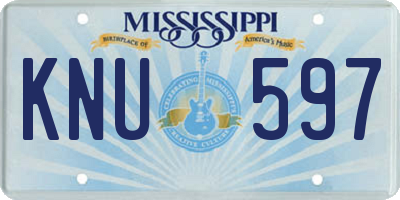 MS license plate KNU597