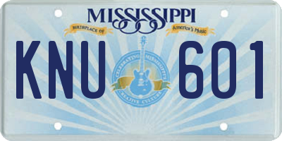 MS license plate KNU601