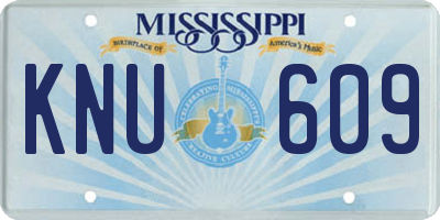MS license plate KNU609