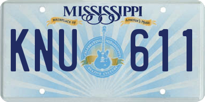 MS license plate KNU611