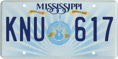 MS license plate KNU617