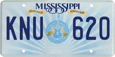 MS license plate KNU620