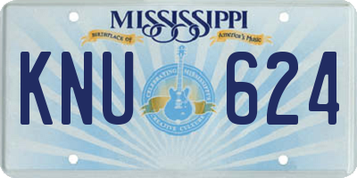 MS license plate KNU624