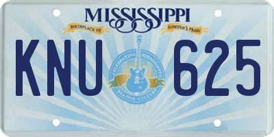 MS license plate KNU625