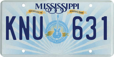 MS license plate KNU631