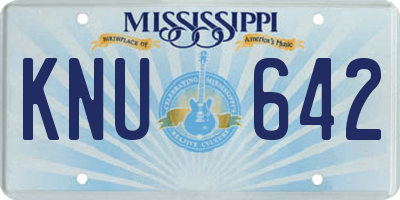 MS license plate KNU642