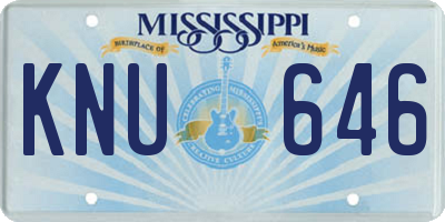MS license plate KNU646