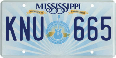 MS license plate KNU665