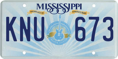 MS license plate KNU673