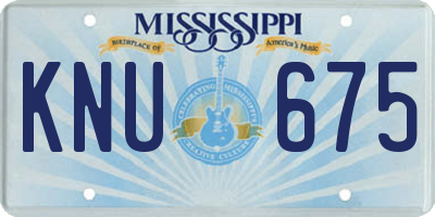 MS license plate KNU675