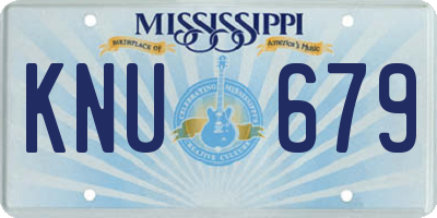 MS license plate KNU679