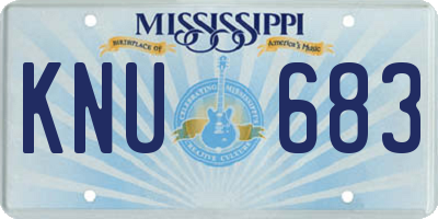 MS license plate KNU683