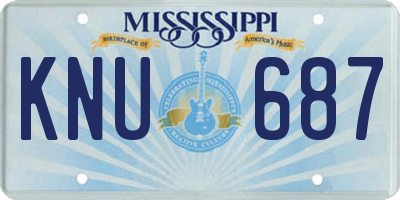 MS license plate KNU687