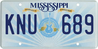 MS license plate KNU689