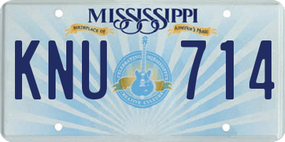 MS license plate KNU714