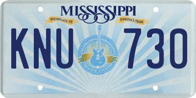 MS license plate KNU730